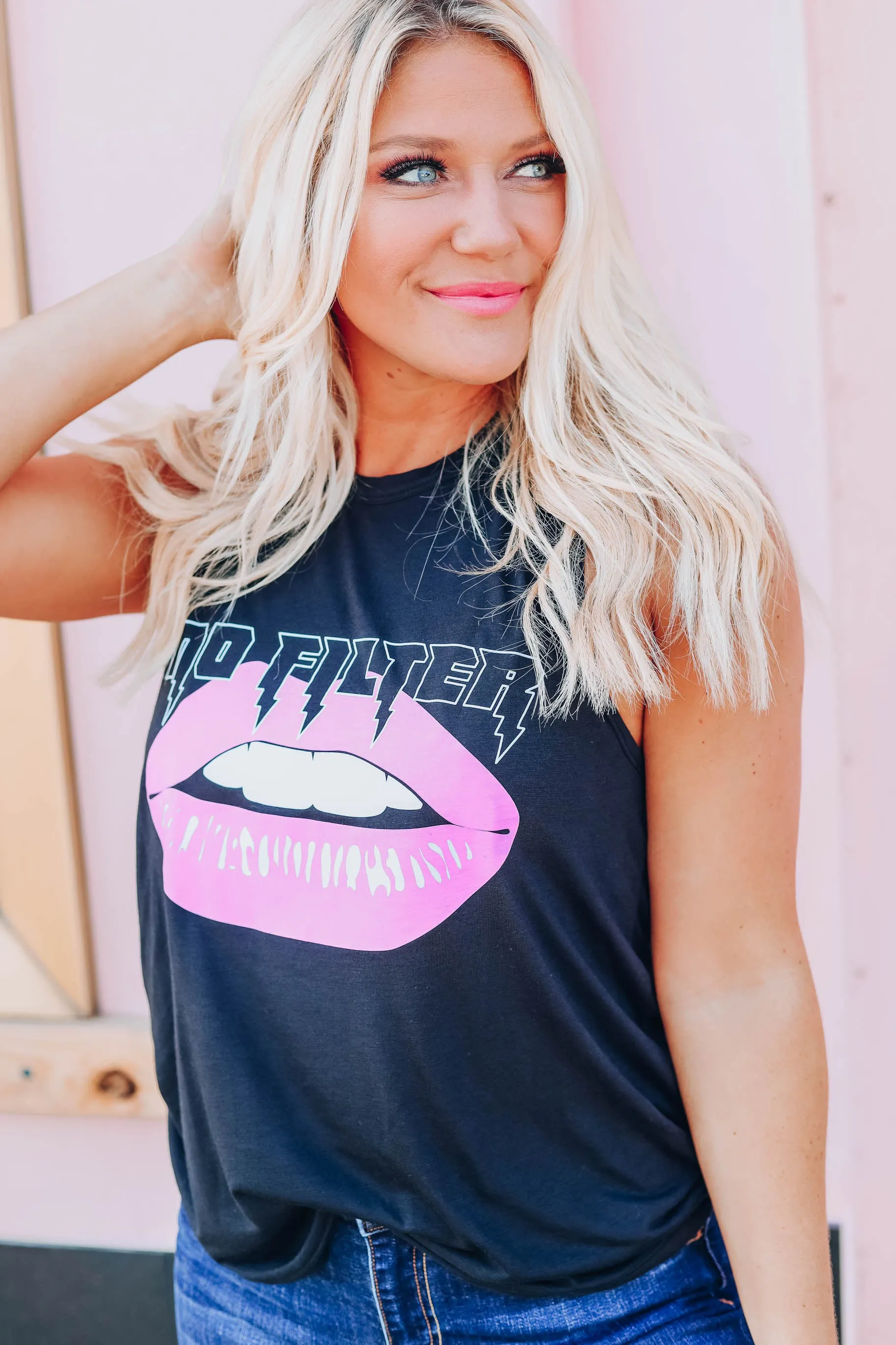 "No Filter" Lippy Graphic Tank