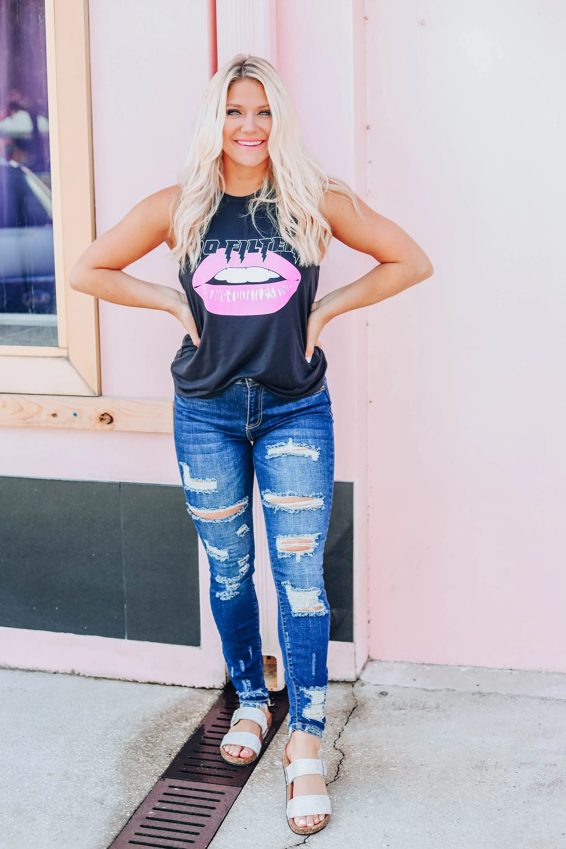 "No Filter" Lippy Graphic Tank