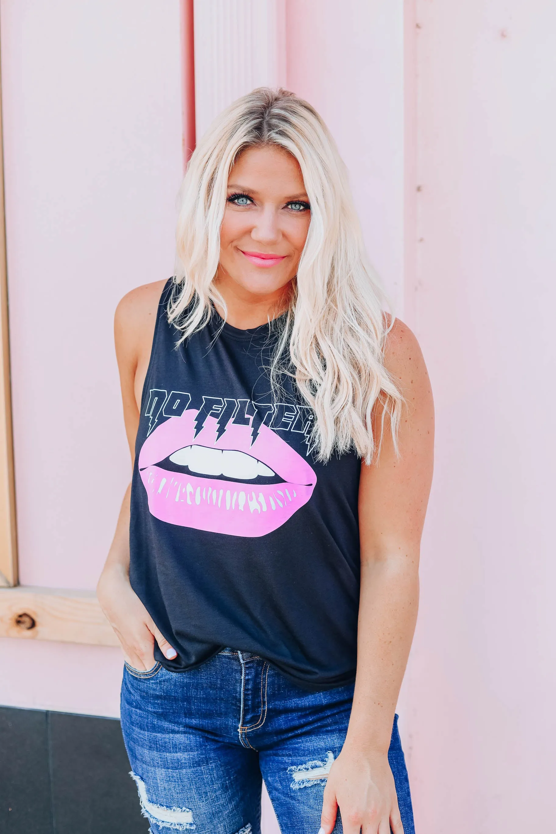 "No Filter" Lippy Graphic Tank
