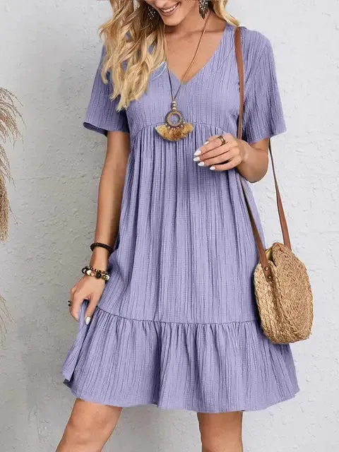 Retro women's clothing with V-neck