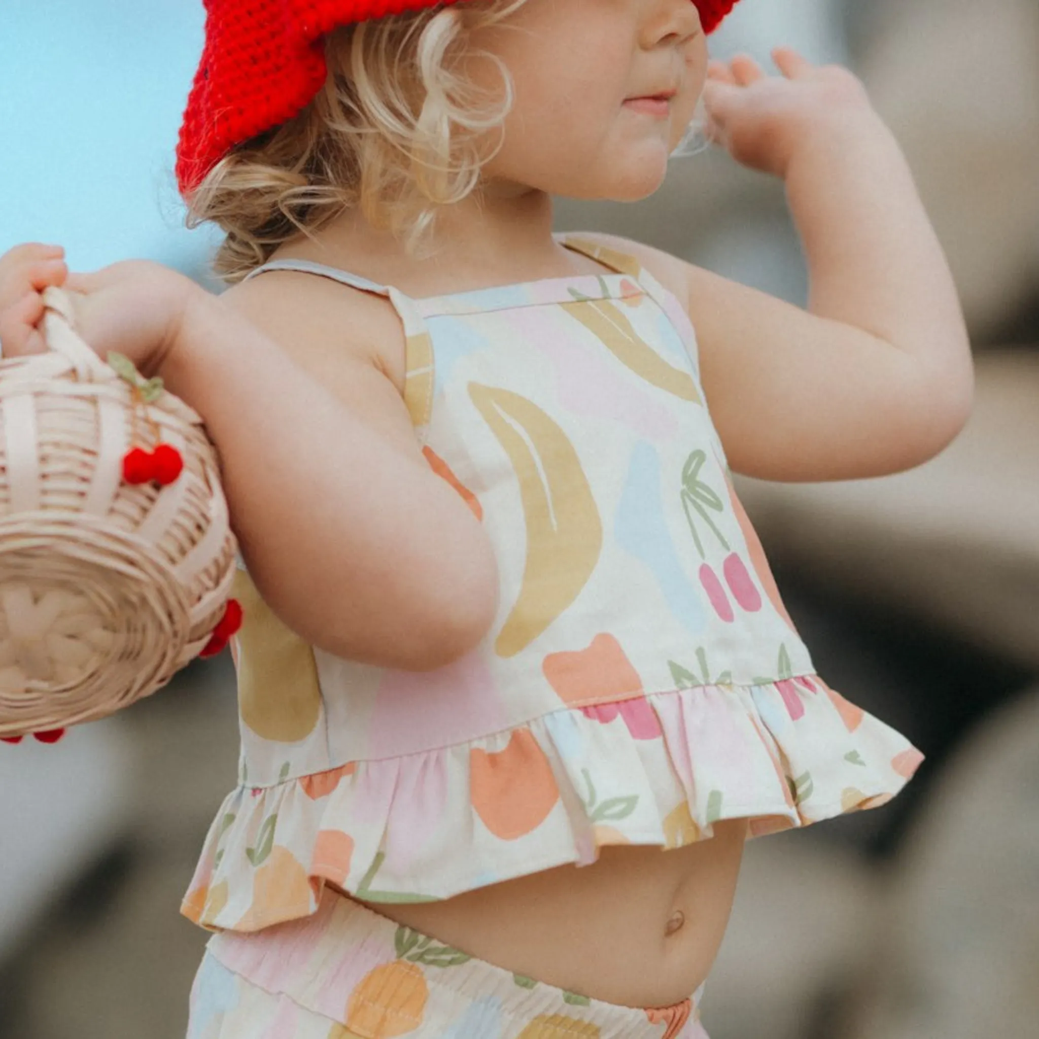 Ruffle Short Set - Las Frutas
