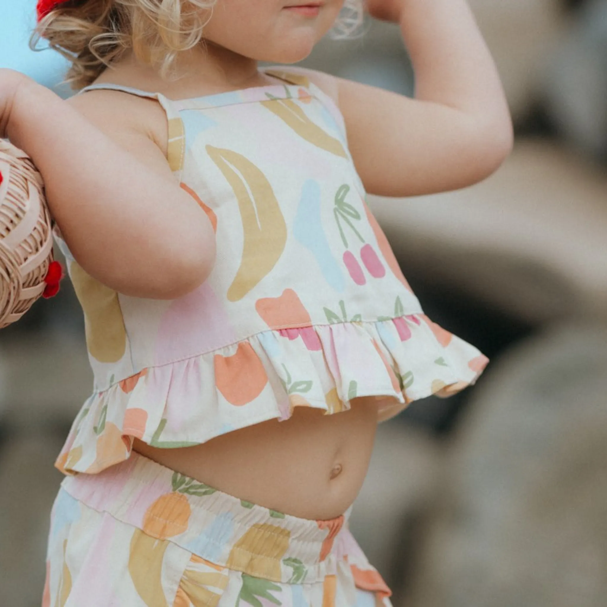 Ruffle Short Set - Las Frutas