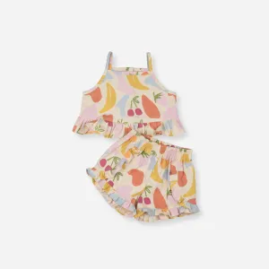 Ruffle Short Set - Las Frutas