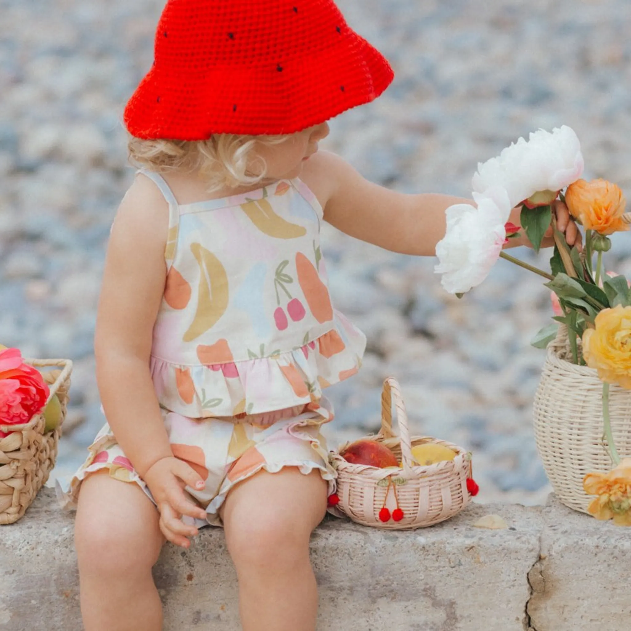 Ruffle Short Set - Las Frutas