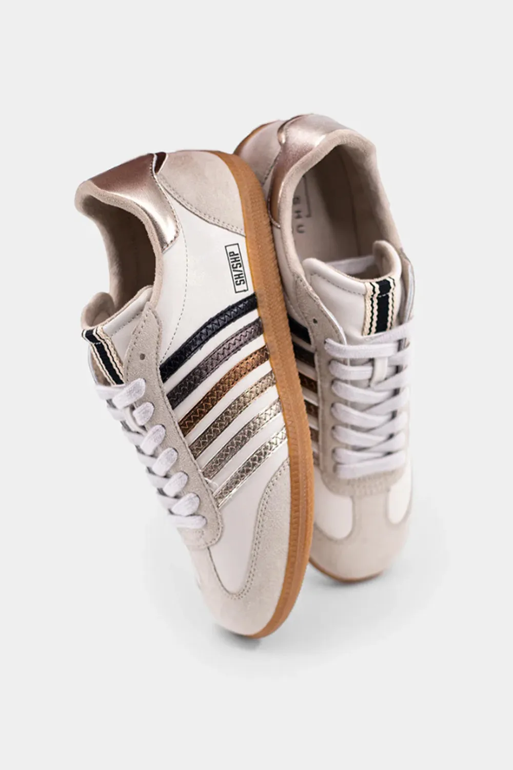 Shu Shop Stevie Sneakers for Women in Metallic Cream | STEVIE-METALLICS