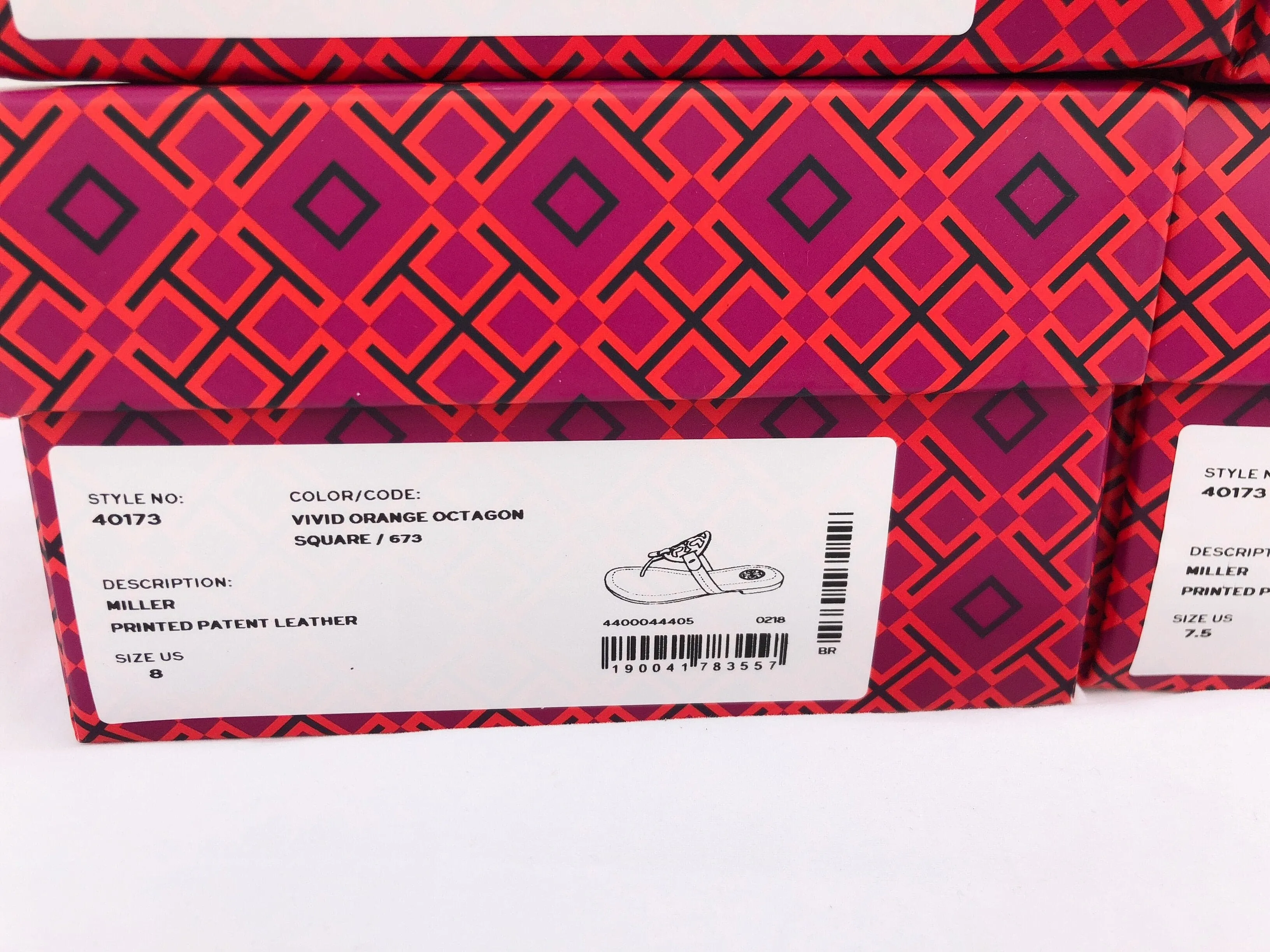 Tory Burch Miller Sandals Flip Flop Orange Coral Pink 7