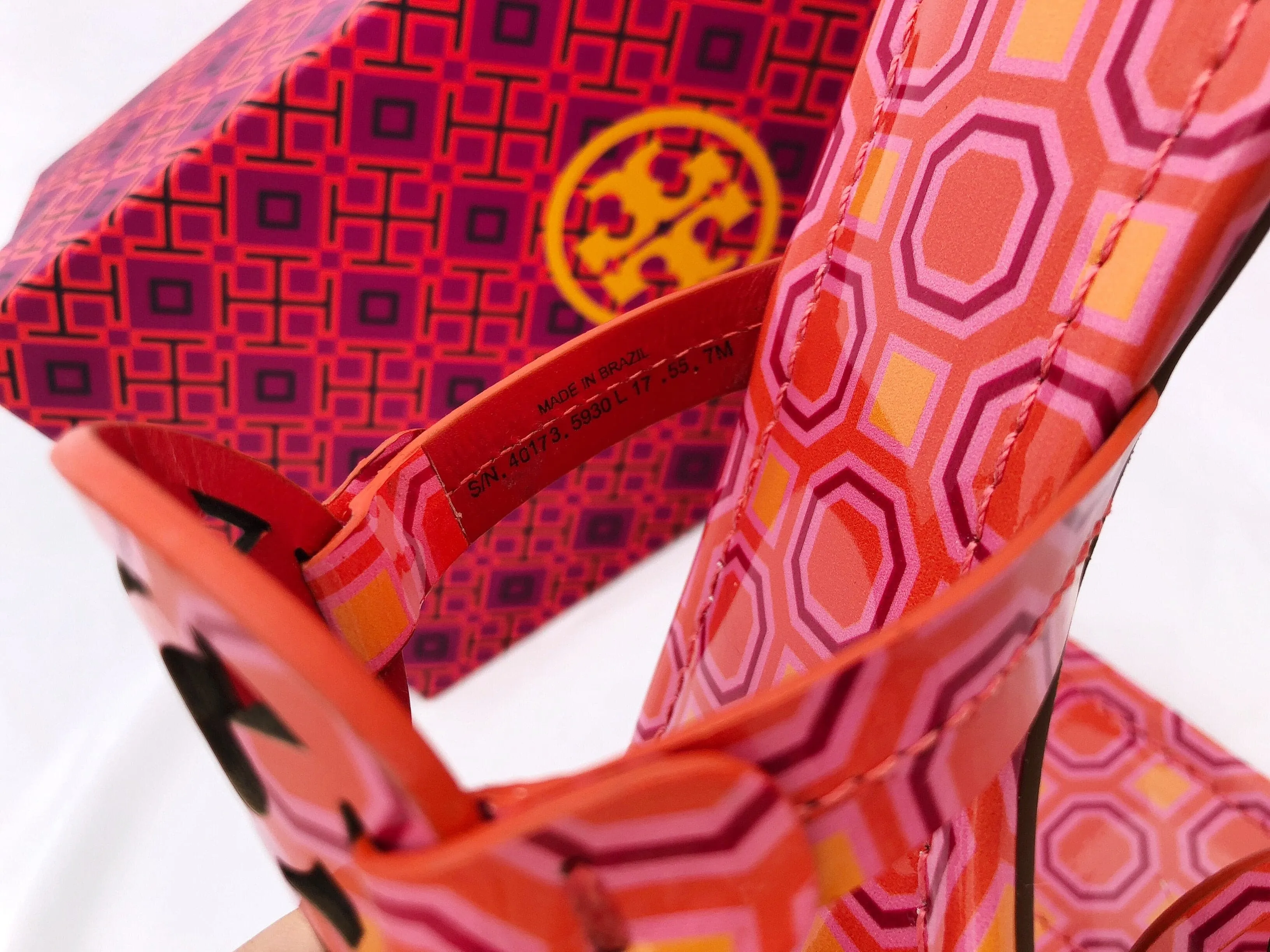 Tory Burch Miller Sandals Flip Flop Orange Coral Pink 7