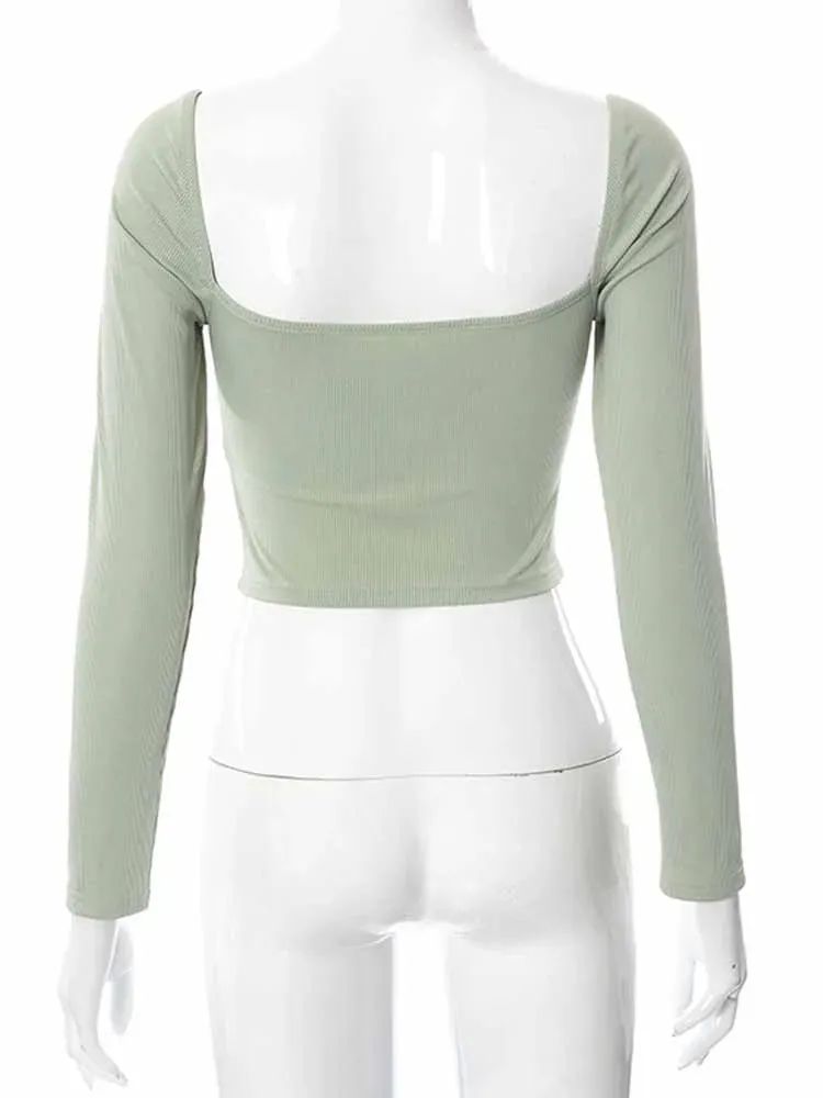 V Neck Crop Top