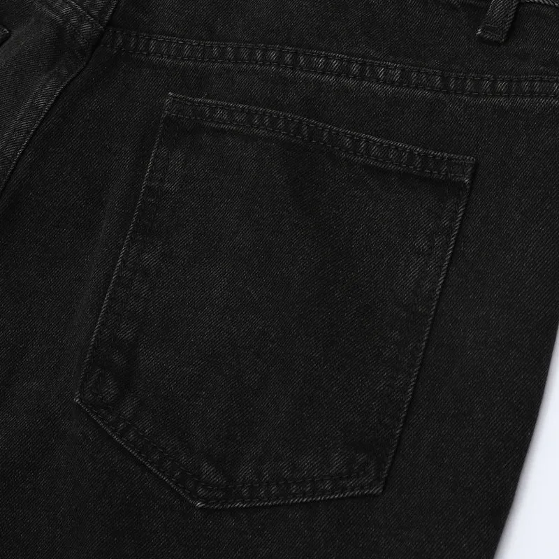 Wide Leg Two-Tone Denim Pants