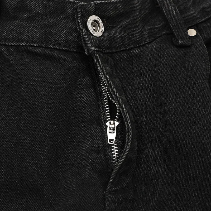 Wide Leg Two-Tone Denim Pants