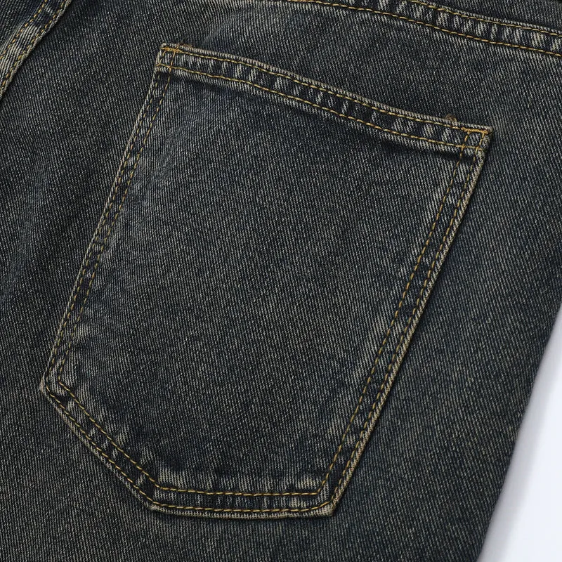Wide Leg Two-Tone Denim Pants