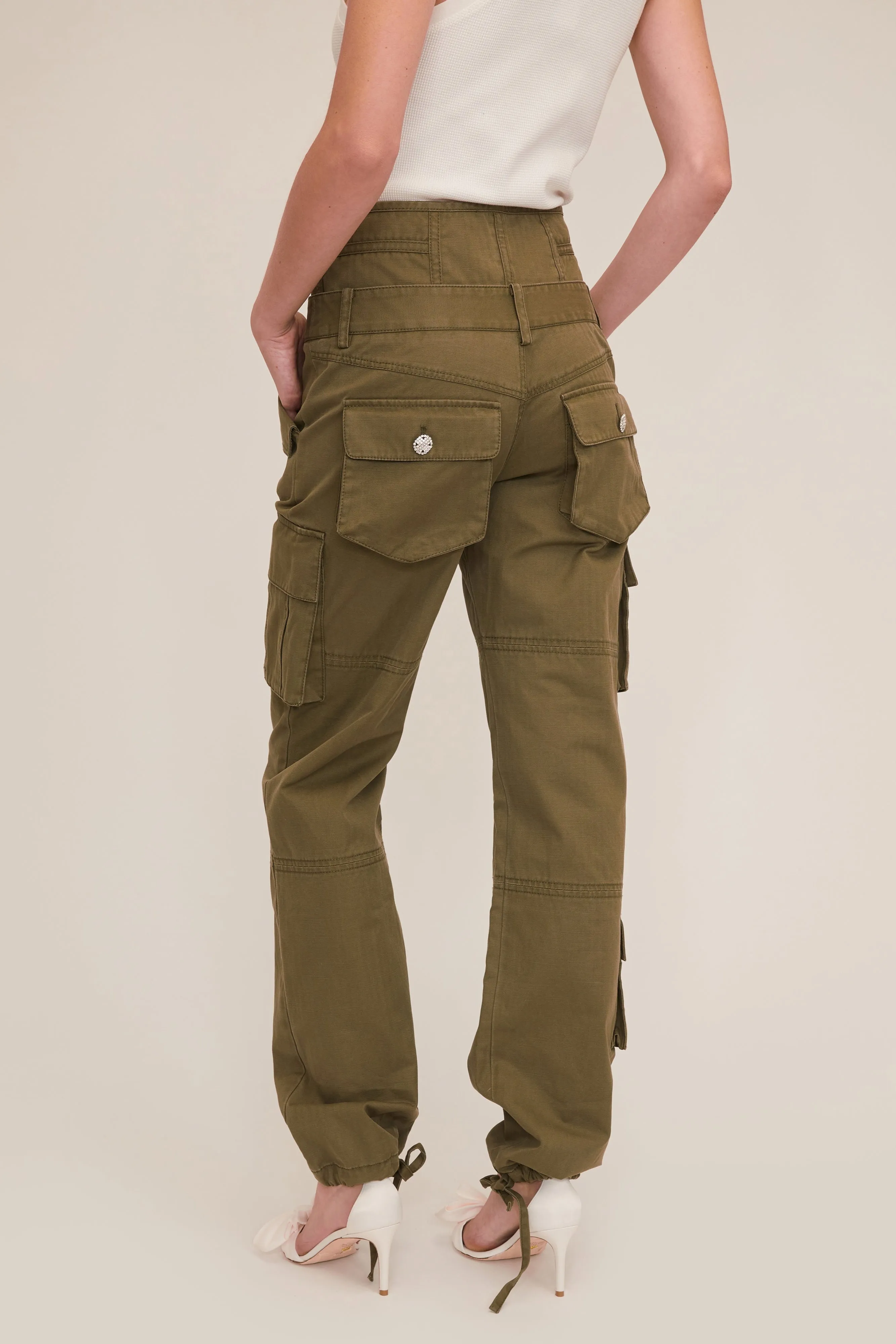 Willow Washed Canvas Corset Cargo Pant