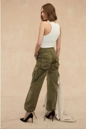 Willow Washed Canvas Corset Cargo Pant