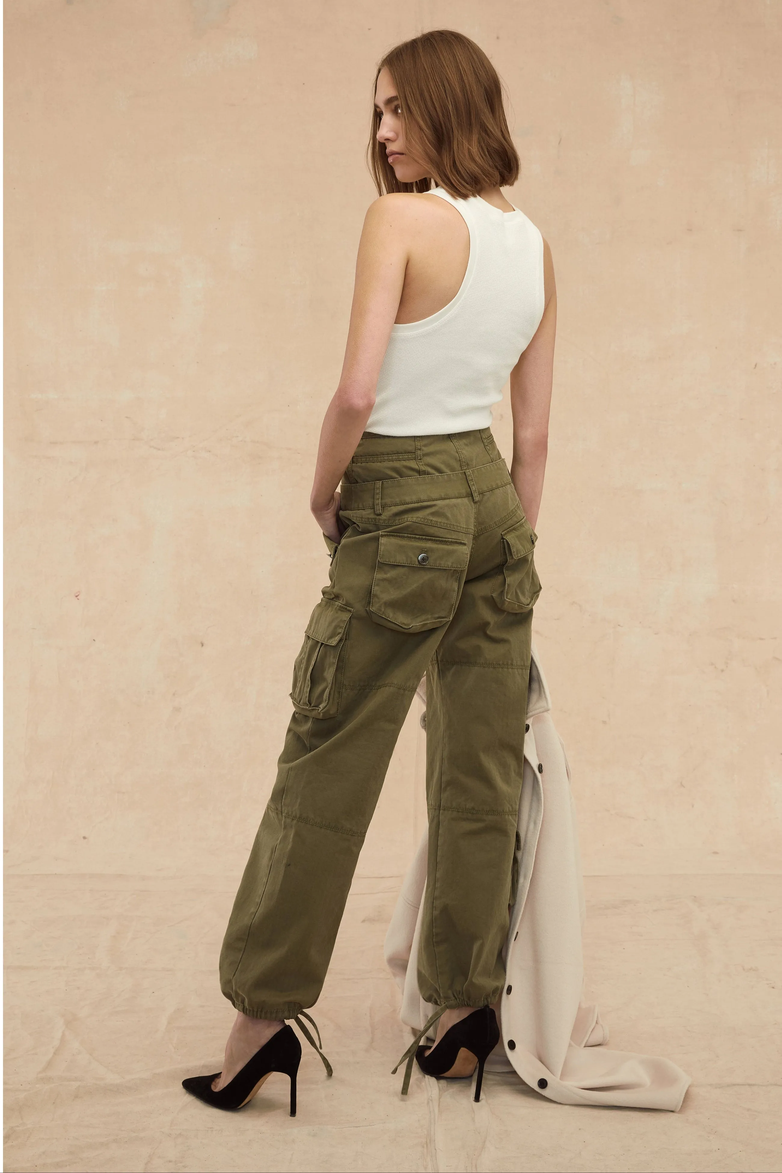 Willow Washed Canvas Corset Cargo Pant